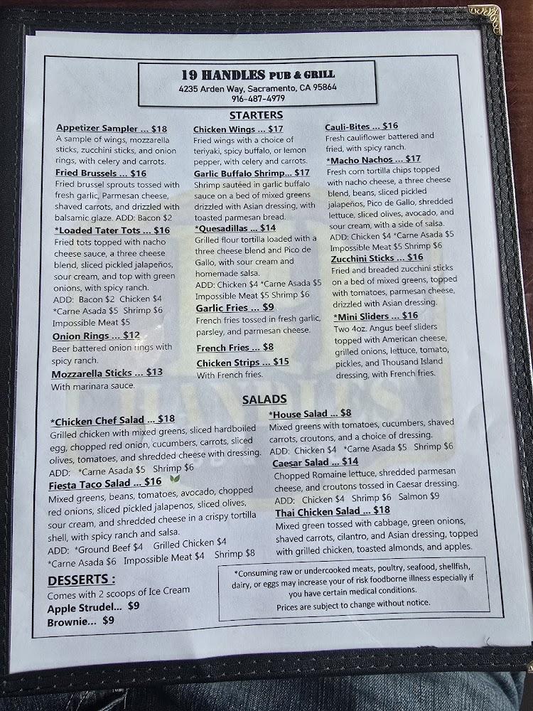 19 Handles Pub & Grill Menu image 2